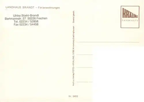 AK / Ansichtskarte  Ohlenbach_Schmallenberg Landhaus Brandt Gaestehaus Pension 
