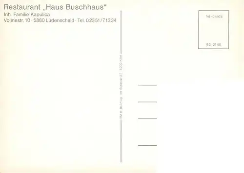 AK / Ansichtskarte  Luedenscheid Restaurant Haus Buschhaus Luedenscheid