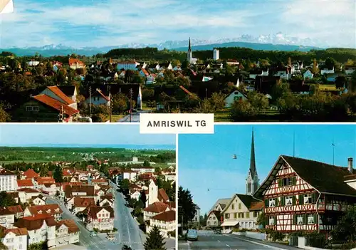 AK / Ansichtskarte  Amriswil_Amrisweil_TG Panorama Fliegeraufnahme Fachwerkhaus Kirche 