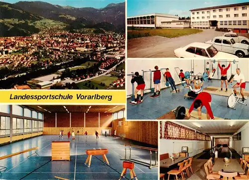 AK / Ansichtskarte  Dornbirn_Vorarlberg_AT Landessportschule Vorarlberg Kegelbahn Sporthalle 