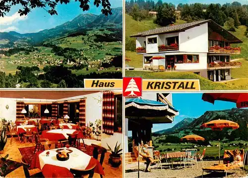 AK / Ansichtskarte 73875988 Egg_Vorarlberg Panorama Haus Kristall Gaststube Terrasse Egg_Vorarlberg