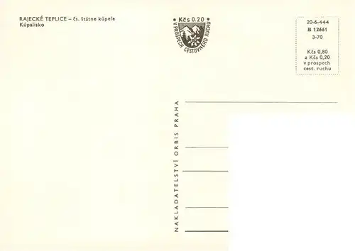 AK / Ansichtskarte  Rajecke_Teplice_Bad_Rajetz_SK cs statne kupele Kupalisko 