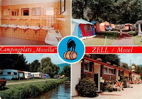 AK / Ansichtskarte 73876104 Zell_Mosel Camping Mosella Sanitaerraum Bach Bungalows Zell_Mosel