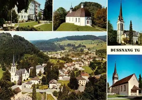 AK / Ansichtskarte  Dussnang_TG Kurhaus Kirchen Fliegeraufnahme 
