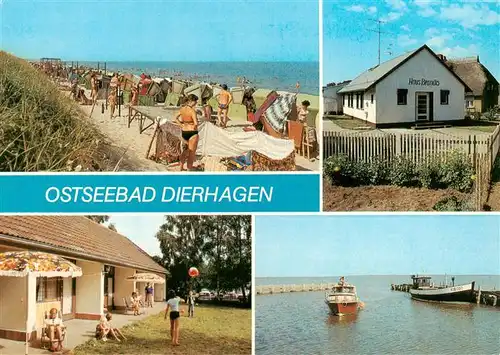 AK / Ansichtskarte  Dierhagen_Ostseebad Strand Haus Brandis Bungalow des VEB Elktromotorenwerke Wernigerode Fischerhafen Dierhagen_Ostseebad