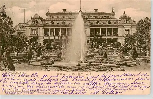 AK / Ansichtskarte  Frankfurt_Main Palmengarten Fontaene Deutsche Reichspost Frankfurt Main