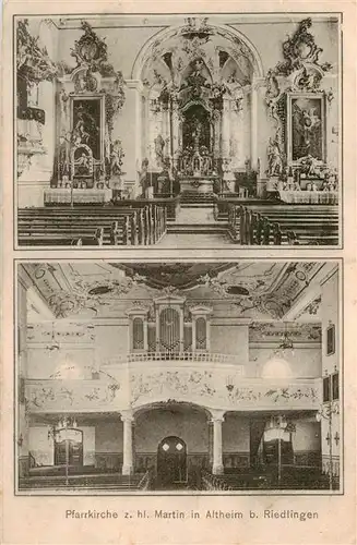AK / Ansichtskarte 73876140 Altheim_Riedlingen Pfarrkirche zum heiligen Martin Innenansichten Altar Orgel Altheim Riedlingen