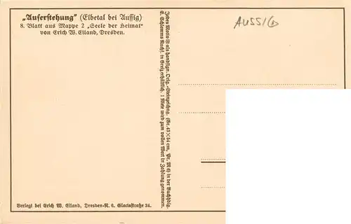 AK / Ansichtskarte  Aussig_Usti_nad_Labem_CZ Auferstehung Elbetal 8. Blatt aus Mappe 2 Seele der Heimat Erich W. Eiland Kuenstlerkarte 