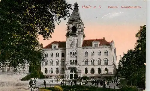 AK / Ansichtskarte  Halle_Saale Kaiserliches Hauptpostamt Feldpost Halle_Saale