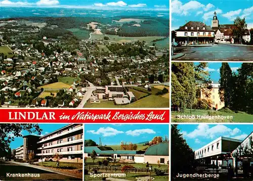 AK / Ansichtskarte 73876187 Lindlar Fliegeraufnahme Schloss Heiligenhoven Krankenhaus Sportzentrum Jugendherberge Lindlar
