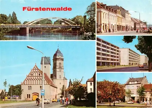 AK / Ansichtskarte 73876194 Fuerstenwalde_Spree Spreepartie Rathaus und Dom Muehlenstrasse Ernst Thaelmann Strasse Fuerstenwalde_Spree