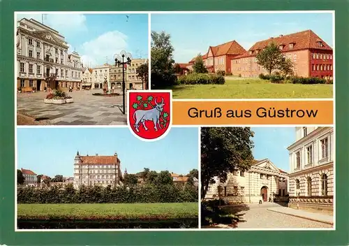 AK / Ansichtskarte 73876198 Guestrow_Mecklenburg_Vorpommern Markt Paedagogische Hochschule Schloss Blick zum Torhaus Guestrow_Mecklenburg