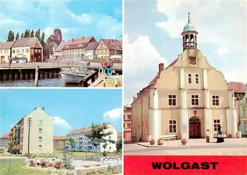 AK / Ansichtskarte  Wolgast_Mecklenburg-Vorpommern Am Hafen Strasse der Befreiung Rathaus Wolgast