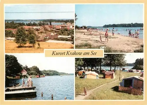 AK / Ansichtskarte 73876204 Krakow_See Teilansicht Badestelle Am Krakower See Campingplatz Krakow_See