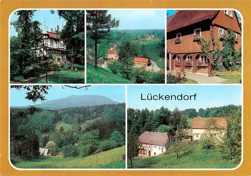 AK / Ansichtskarte  Lueckendorf Kulturhaus Franz Hackel Blick vom Sommerberg Umgebindehaus Blick zum Hochwald Teilansicht Lueckendorf