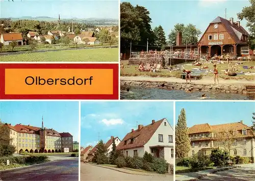 AK / Ansichtskarte  Olbersdorf_Sachsen Teilansicht Freibad Polytechn Oberschule Rudolf Hartwig Strasse Feierabendheim Olbersdorf Sachsen