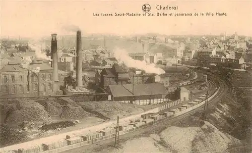 AK / Ansichtskarte  Charleroi__Belgie Les fosses Sacré-Madame et Sainte Barbe Panorama de la Ville Haute 