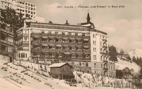 AK / Ansichtskarte  Leysin_VD Clinique Les Frênes et Mont d Or en hiver 