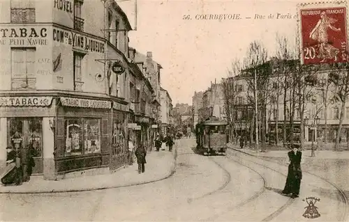 AK / Ansichtskarte  Courbevoie_92_Hauts-de-Seine Rue de Paris Tram 