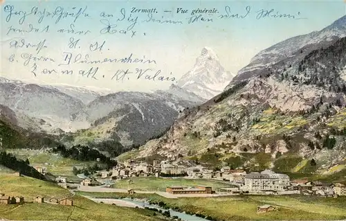AK / Ansichtskarte  Zermatt_VS Vue générale Mont Cervin Matterhorn Walliser Alpen Zermatt_VS
