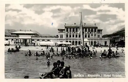 AK / Ansichtskarte 73876341 Baska_Otok_Krk_Croatia Kupaliste i Hotel Velebit 