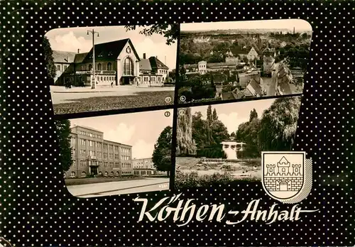 AK / Ansichtskarte  Koethen_Anhalt Bahnhof Ingenieurschule Chemie Am Hubertusteich Hallesche Strasse Koethen Anhalt