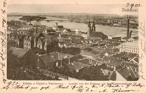 AK / Ansichtskarte 73876505 Budapest_HU Blick von der Festung auf die Wasserstadt 