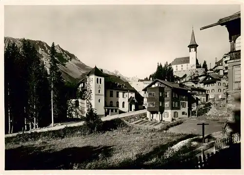 AK / Ansichtskarte  Arosa_GR Jugendherberge mit Dorfkirche Arosa_GR