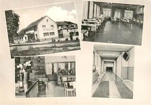 AK / Ansichtskarte 73876561 Wersau_Odenwald Gasthaus zum Kuehlen Grund Saal Gastzimmer Kegelbahn Wersau Odenwald