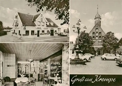 AK / Ansichtskarte 73876576 Krempe_Holstein Hotel Raststaette Krempe Gastraum Rathaus Krempe_Holstein