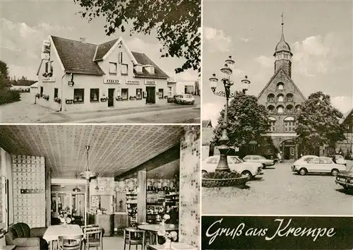 AK / Ansichtskarte  Krempe_Holstein Hotel Raststaette Krempe Gastraum Rathaus Krempe_Holstein