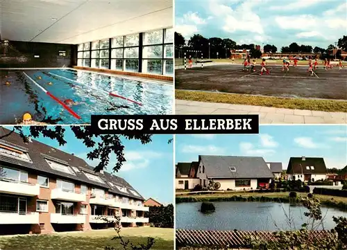 AK / Ansichtskarte  Ellerbek_Pinneberg Hallenbad Sportplatz Wohnhaus Teich Ellerbek_Pinneberg