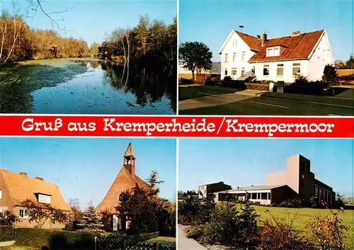 AK / Ansichtskarte  Kremperheide Teich Wohnhaus Kirche Schule Kremperheide