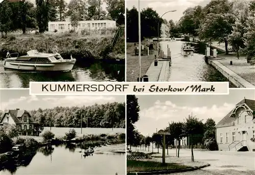 AK / Ansichtskarte 73876660 Kummersdorf_Storkow_Mark Storkower Kanal Schleuse Dorfstrasse Blick von der Bruecke Kummersdorf_Storkow_Mark