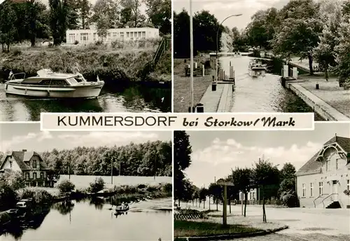 AK / Ansichtskarte  Kummersdorf_Storkow_Mark Storkower Kanal Schleuse Dorfstrasse Blick von der Bruecke Kummersdorf_Storkow_Mark