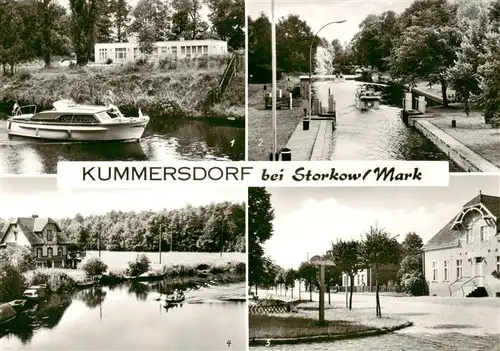 AK / Ansichtskarte 73876661 Kummersdorf_Storkow_Mark Storkower Kanal Schleuse Dorfstrasse Blick von der Bruecke Kummersdorf_Storkow_Mark