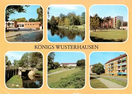 AK / Ansichtskarte  Koenigs-Wusterhausen Bibliothek Am Nottekanal Schleusenbruecke an der Notte Im Stadtpark Im Neubauviertel Koenigs-Wusterhausen