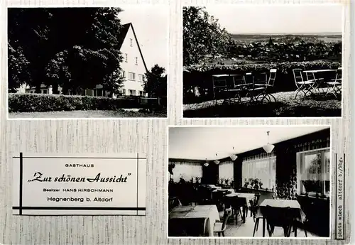 AK / Ansichtskarte  Hegnenberg_Nuernberg Gasthaus Zur schoenen Aussicht Gaststube Panorama Hegnenberg Nuernberg