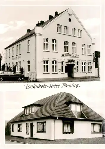 AK / Ansichtskarte 73876714 Toenning_Nordseebad Bahnhofs Hotel Bungalow Toenning_Nordseebad