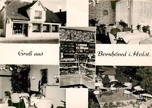 AK / Ansichtskarte  Bornhoeved Konditorei Cafe Walter Elend Gastraeume Kuchentheke Gartenwirtschaft Bornhoeved