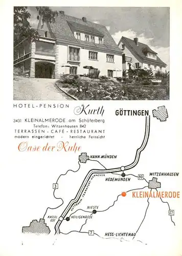 AK / Ansichtskarte  Kleinalmerode Hotel Pension Kurth Kleinalmerode