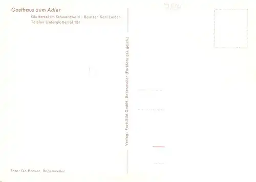 AK / Ansichtskarte 73876758 Glottertal_Schwarzwald Gasthaus Adler 