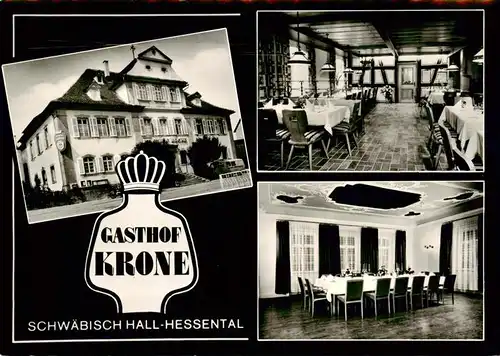 AK / Ansichtskarte  Schwaebisch_Hall Gasthof Krone Gastraeume Schwaebisch Hall