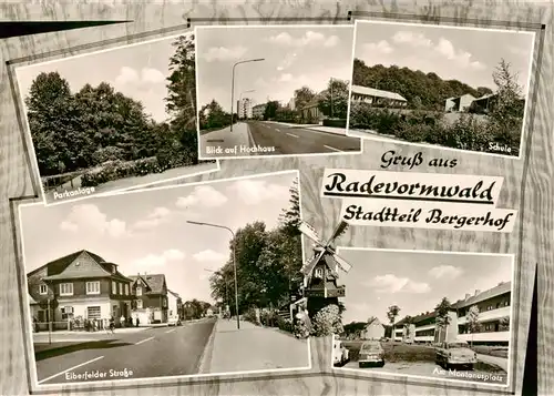 AK / Ansichtskarte  Radevormwald Parkanlage Hochhaus Schule Elberfelder Strasse Am Montanusplatz Radevormwald