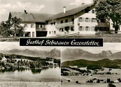 AK / Ansichtskarte 73876770 Enzenstetten Gasthof Schwanen Weiher Panorama Enzenstetten