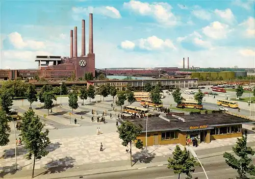 AK / Ansichtskarte  Wolfsburg Bahnhof und Volkswagenwerk Wolfsburg