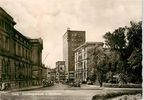 AK / Ansichtskarte  Gera Gerichtsgebaeude und Hochhaus Gera