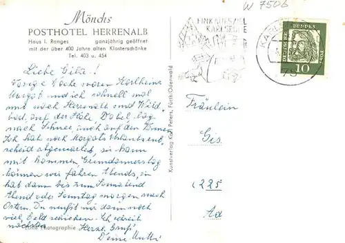 AK / Ansichtskarte  Bad_Herrenalb Moenchs Posthotel Bad_Herrenalb