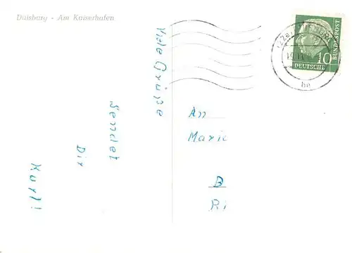 AK / Ansichtskarte  Duisburg__Ruhr Am Kaiserhafen Frachtkahn Binnenschifffahrt 