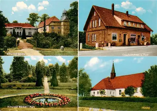 AK / Ansichtskarte 73876964 Muckum Rittergut Boeckel Geschaeftshaus und Post Park Kirche Muckum